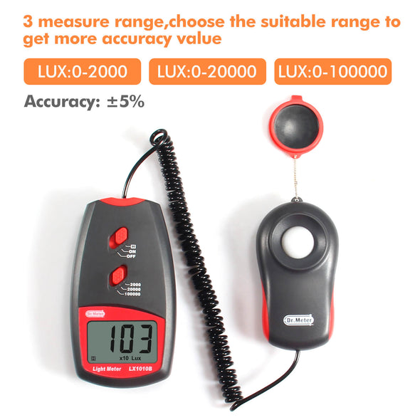 Digital Lux Meter, Digital Illuminance/Light Meter, LX1010B, Dr.meter