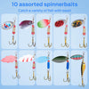 Fishing Spinners, 10pcs Fishing Lure Spinner Bait Kits, Drmeter