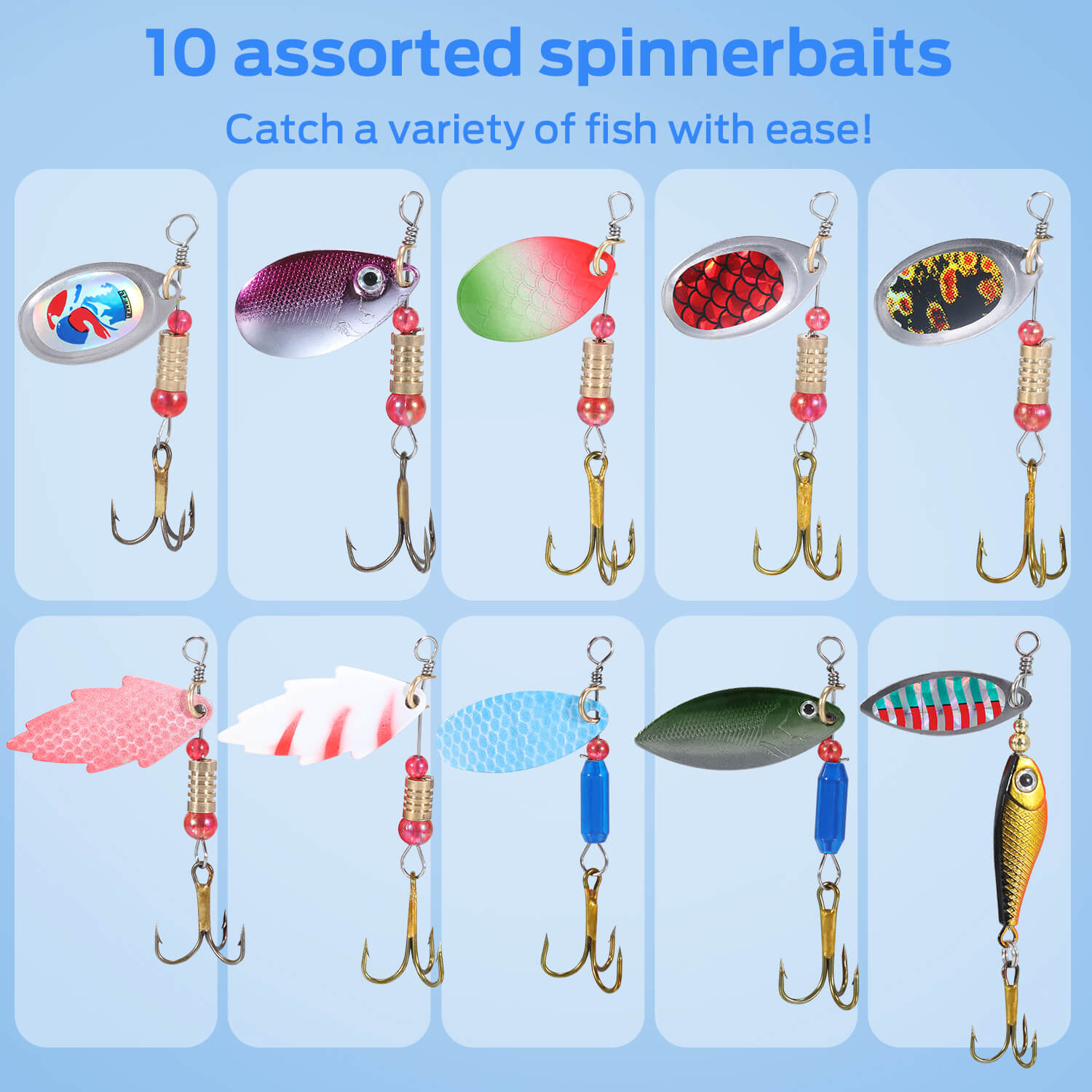 Dr.Fish 60 Fishing Lures Spinner Baits, Trout India