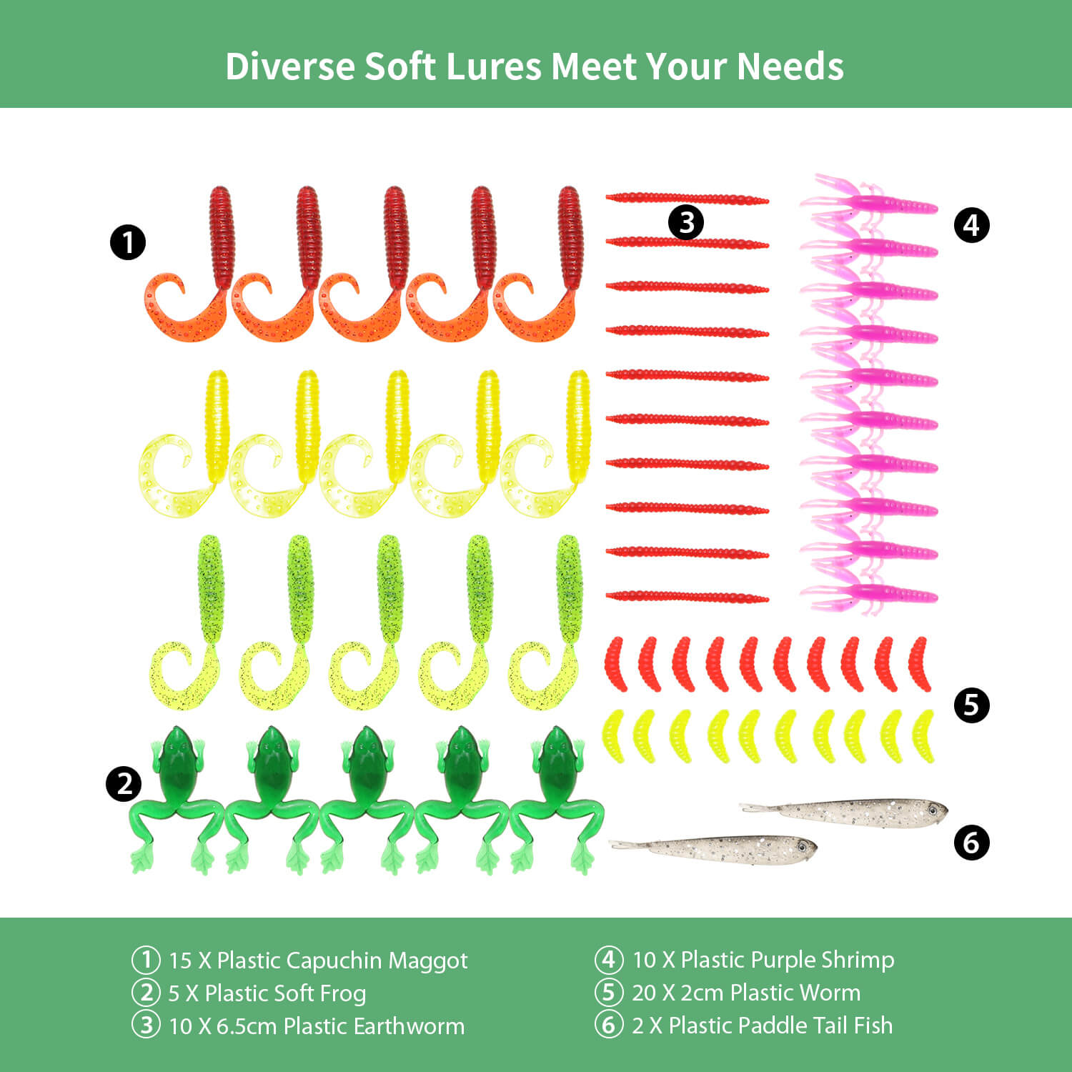 136pc Fishing Lures, Fishing Tackle Set, Dr.meter 136pc Fishing Lures, Fishing Tackle Set, Dr.meter