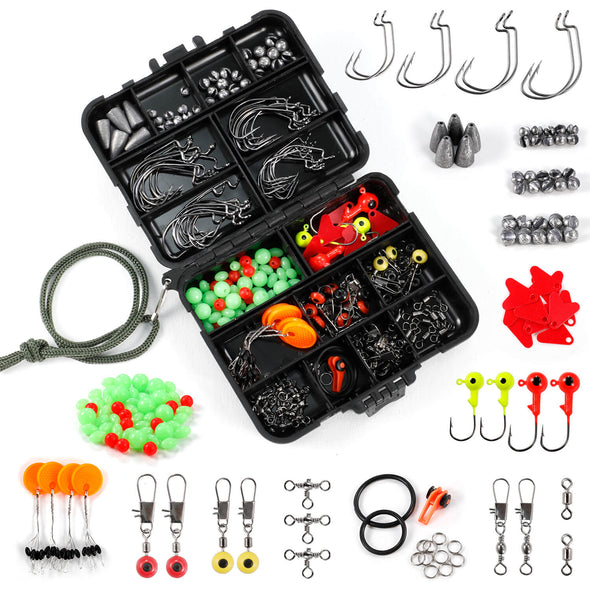 204pcs Fishing Accessories Kit with Tackle Box, Dr.meter