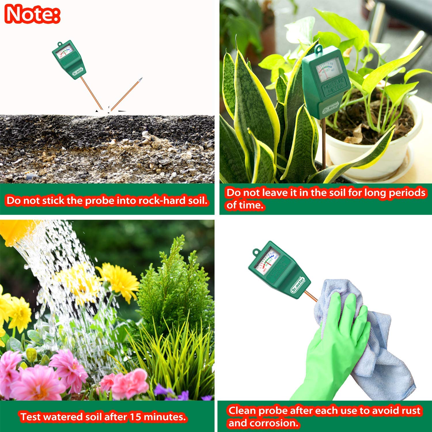 dr meter soil moisture Dr.meter Soil Moisture Meter, S10 Hygrometer Moisture Sensor for Garde