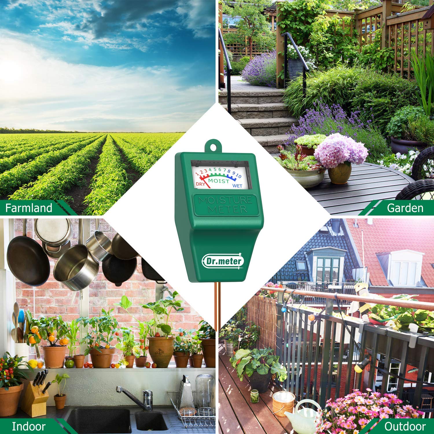 dr meter soil moisture Dr.meter Soil Moisture Meter, S10 Hygrometer Moisture Sensor for Garde