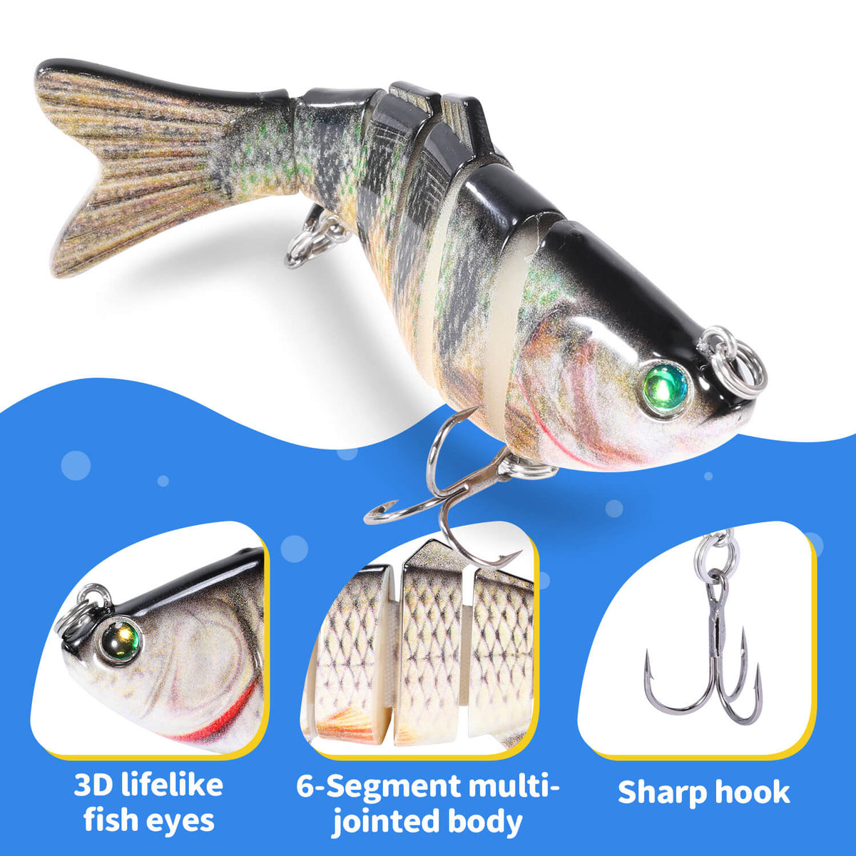 dr fish led lures Lake X Northern Lights Series Dr. Evil Surface Bait orange toxic including bass 3Pcs Fishing Lures, Fishing Lure