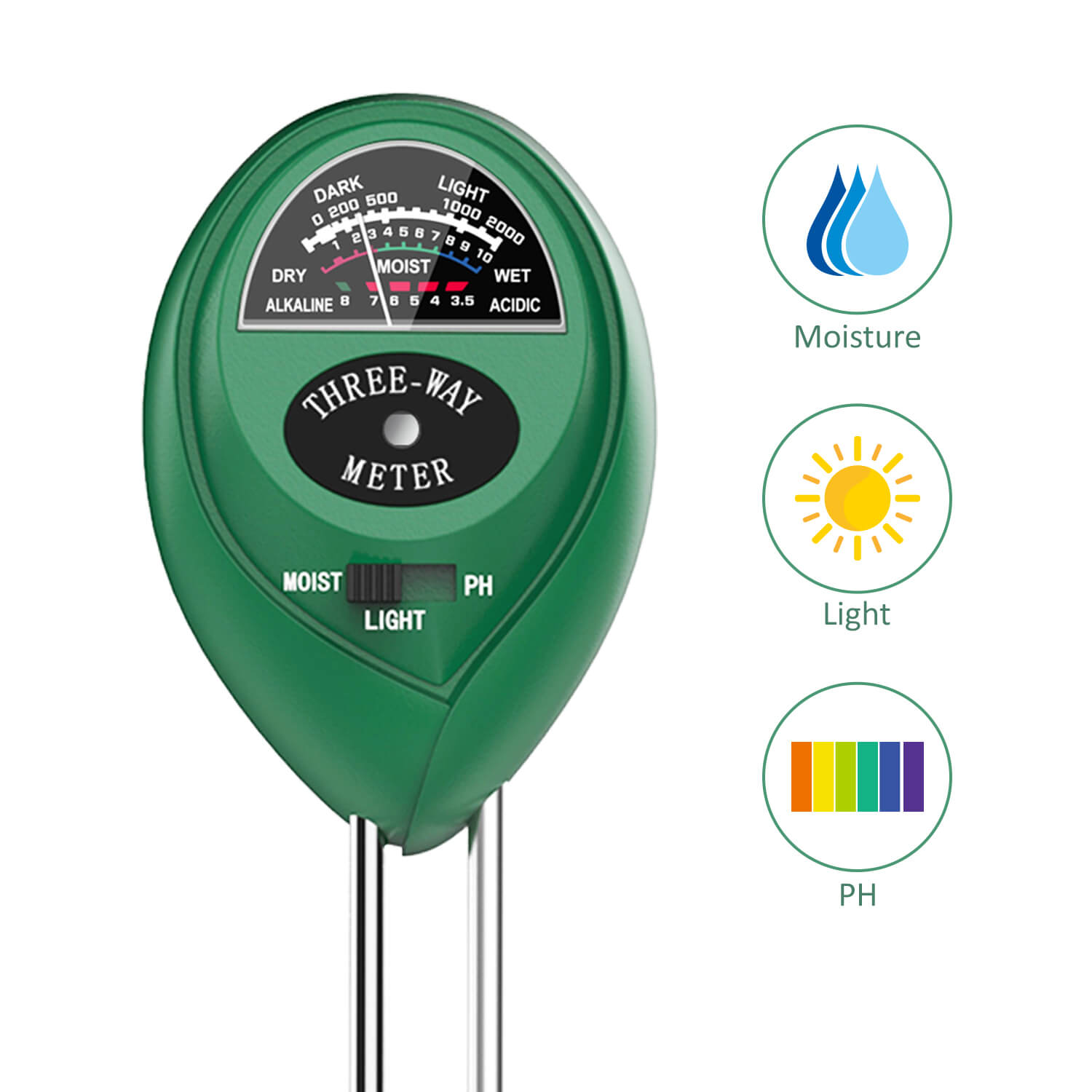 best soil moisture and ph meter Upgrade 3-in-1 Soil Moisture Meter, S30, Dr.meter
