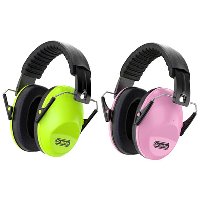 Kids Noise-canceling Headphones, 2 Pack, Green & Pink, Dr.meter