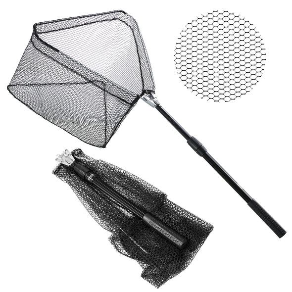 Fishing Net, Light Weight Portable Fish Landing Net with Telescopic Pole Handle