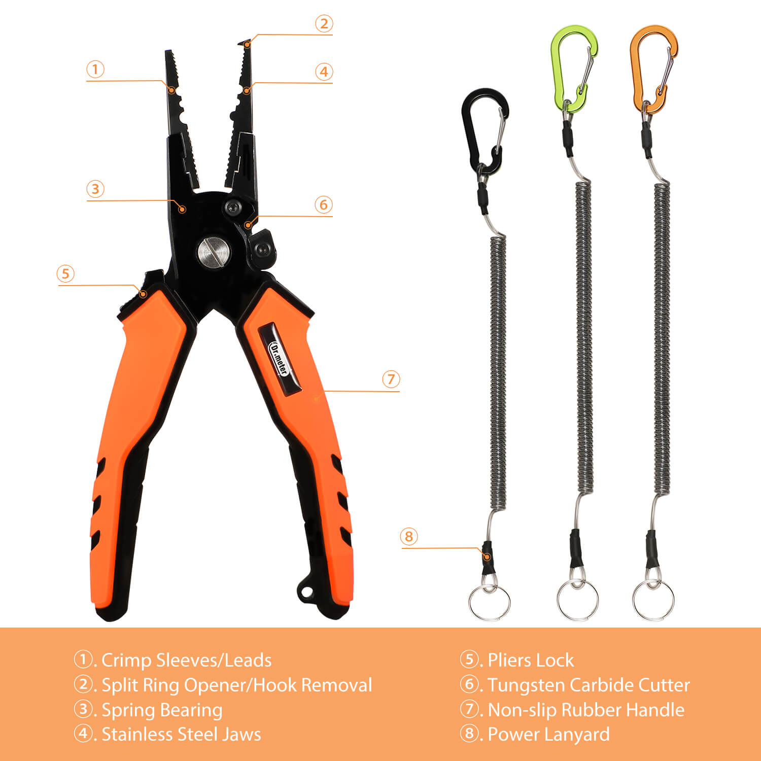 best pliers for fish hook removal Fishing Pliers, Fishing Gear with 2pcs of Fishing Lanyards, Dr.meter