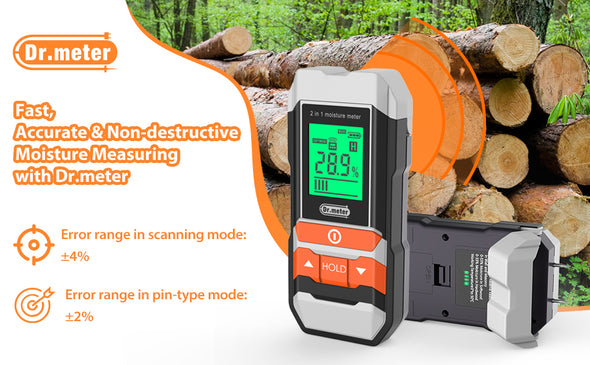 [Upgrade] Wood Moisture Meter, 2 in 1 Moisture Meter, Dr.meter